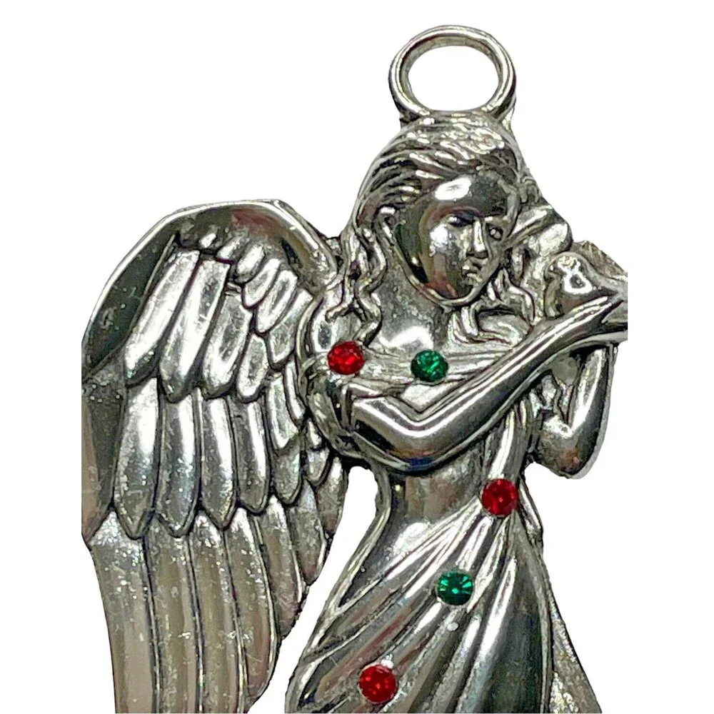 Regent Square Angel Christmas Ornament Silver Plated w/Swarovski Crystals
